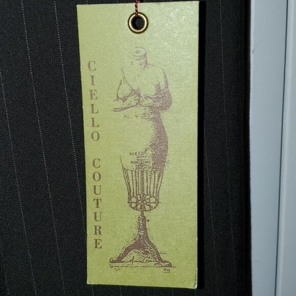 Ciello Couture Brown Pinstriped Trousers - Picture 3 of 7